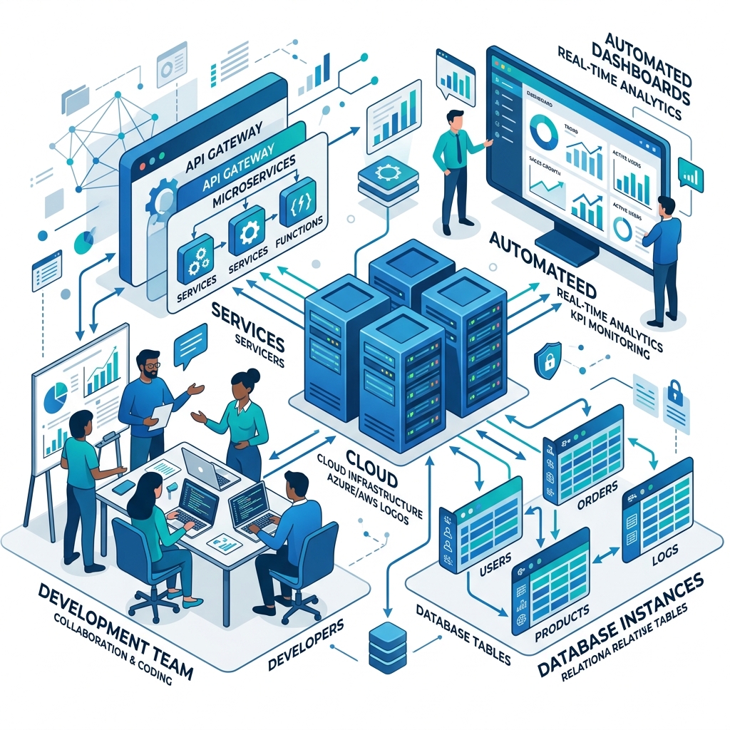 Enterprise Software Development Illustration